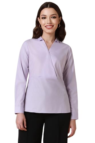 Allen Solly Women's Regular Fit Blouse (Lilac)