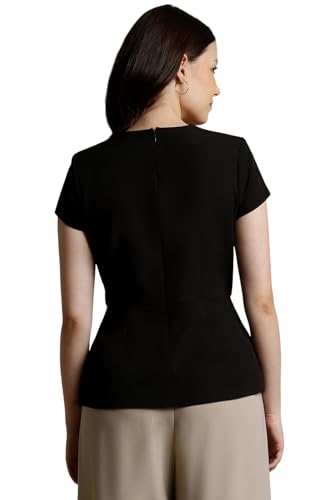 Allen Solly Women's Regular Fit Blouse (Black)