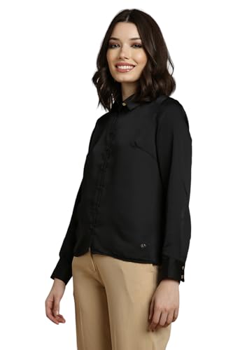 Allen Solly Women's Regular Fit Shirt (Black)