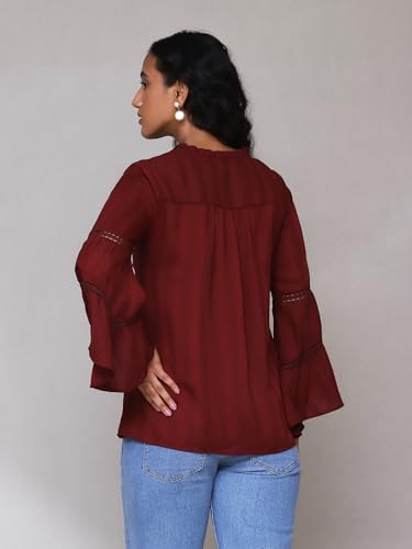 Aarke Ritu Kumar Burgundy Solid Top