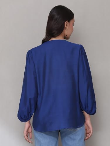 Aarke Ritu Kumar Blue Solid Top