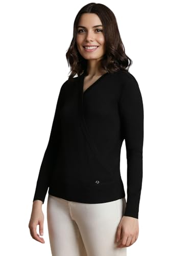 Allen Solly Women's Regular Fit Blouse (Black)