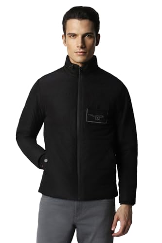 Van Heusen Men's A-Line Coat (VSJKURGFI01189_Black_XL