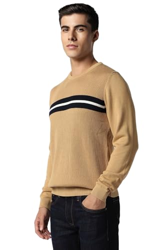 Van Heusen Men's Cotton Casual Sweater (VSSWURGP120695_Beige
