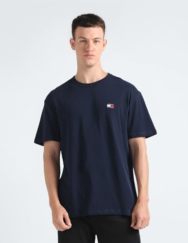 Tommy Hilfiger Men's Regular Fit T-Shirt (S24JMKT164_Blue XL)
