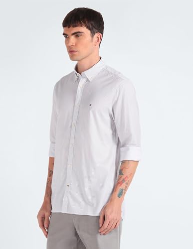 Tommy Hilfiger Men's Slim Fit Shirt (S24HMWT052_White 2XL)