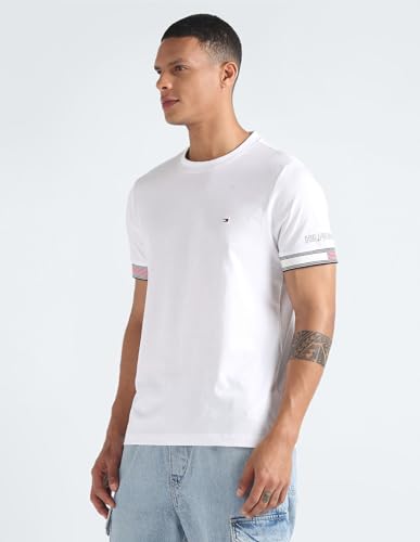 Tommy Hilfiger Men's Regular Fit T-Shirt (S24HMKT305_White XL)