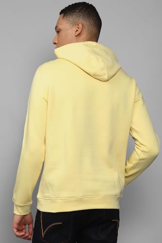 Allen Solly Men Yellow Hooded Neck Full Sleeves Casual Sweatshirt