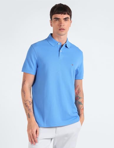Tommy Hilfiger Men's Regular Fit T-Shirt (S24HMKT049_Blue S)