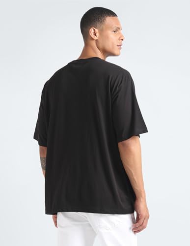 Tommy Hilfiger Men's Relaxed Fit T-Shirt (S24JMKT191_Black M)