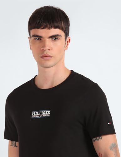 Tommy Hilfiger Men's Slim Fit T-Shirt (S24HMKT265_Black XL)