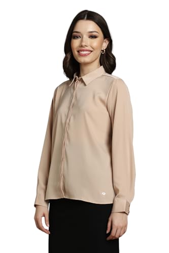 Allen Solly Women's Regular Fit Shirt (Beige)