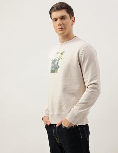 Marks & Spencer Pure Cotton Printed Sweatshirt T289875KLIGHT Beige (M)