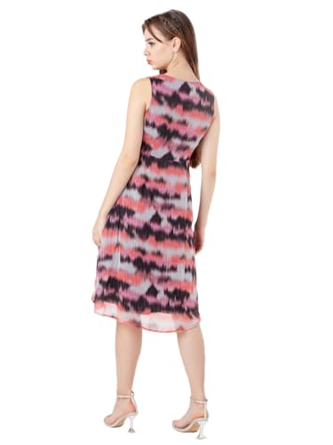 Zink London Women's Multi-Colored Printed A-Line Midi Dress Multicolour