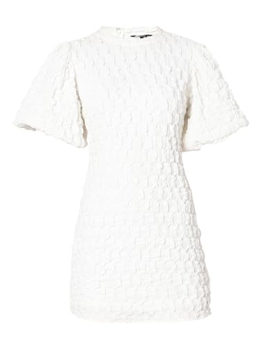 VERO MODA Women's Polyester Shift Above The Knee Dress (Cloud Dancer)