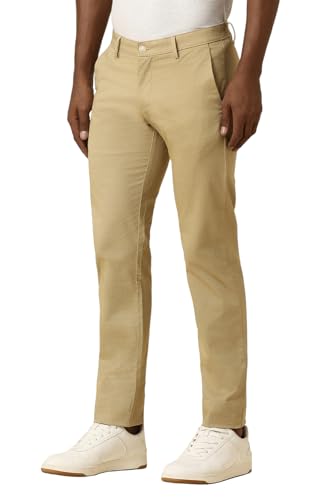 Allen Solly Men's Slim Casual Pants (ASTFQSRFZ66628_Khaki