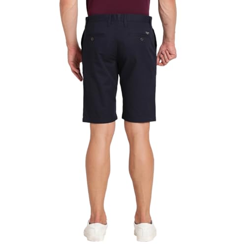Indian Terrain Men Solid Cotton Shorts Navy