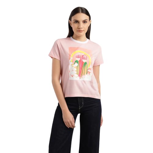 Levi's Women's Regular Fit T-Shirt (Pink)