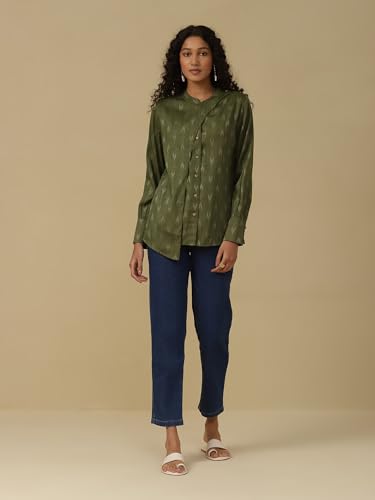 Aarke Ritu Kumar Green Yarn Dyed Shirt