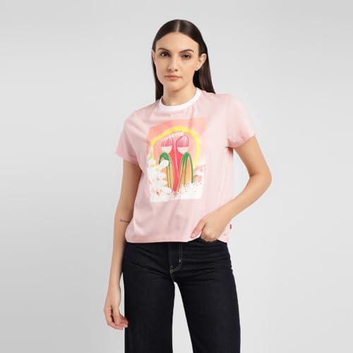 Levi's Women's Regular Fit T-Shirt (Pink)