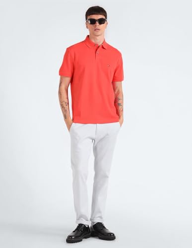 Tommy Hilfiger Men's Classic Fit T-Shirt (S24HMKT604_Orange M)
