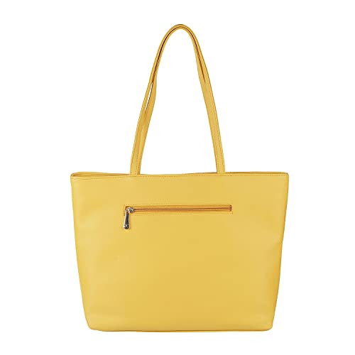 MOCHI Womens Synthetic Yellow Tote Bag (One Size)