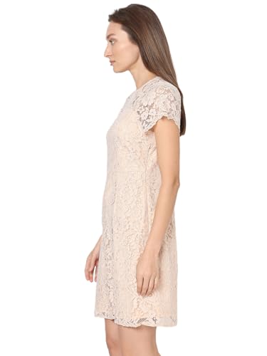 VERO MODA Women's Polyester Shift Above The Knee Dress (Misty Rose)