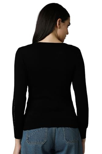 Allen Solly Women's Regular Fit Blouse (Black)