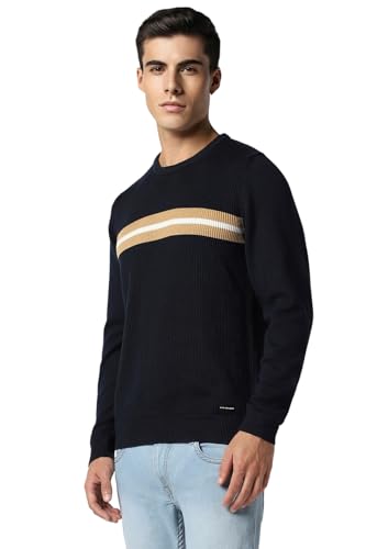 Van Heusen Men's Cotton Casual Sweater (VSSWURGPL90650_Black