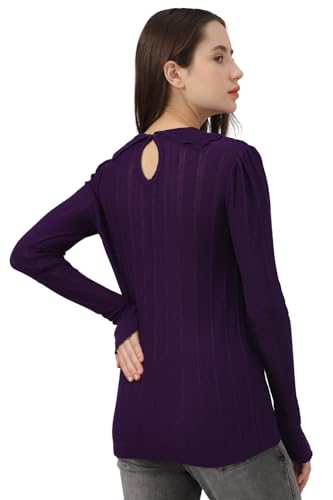 Allen Solly Women's Regular Fit Blouse (Purple)