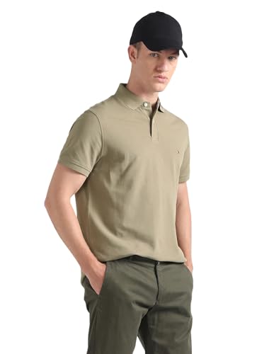 Tommy Hilfiger Men's Regular Fit T-Shirt (S24HMKT075_Beige XL)