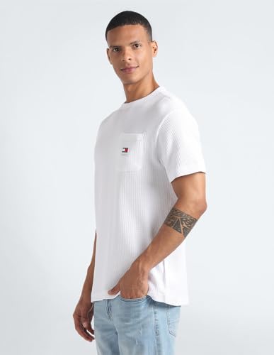 Tommy Hilfiger Men's Regular Fit T-Shirt (S24JMKT083_White M)