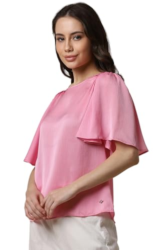 Allen Solly Women's Regular Fit T-Shirt (Pink)