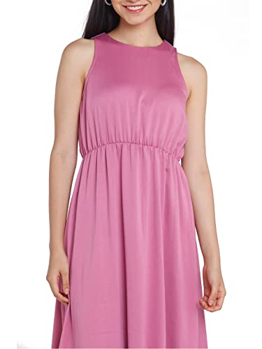 Zink London Women's Pink Solid Maxi Dress