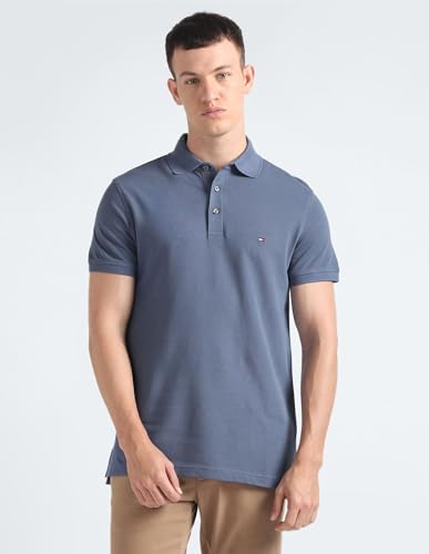 Tommy Hilfiger Men's Slim Fit T-Shirt (S24HMKT233_Blue M)