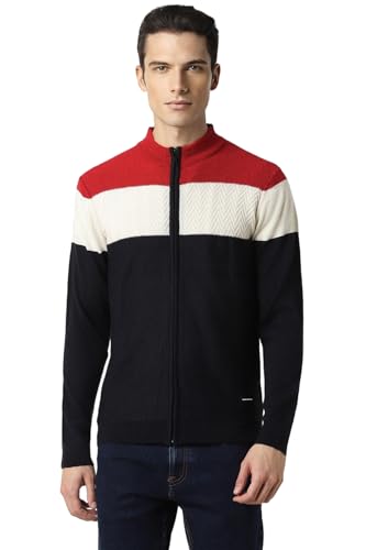 Van Heusen Men's Acrylic Blend Casual Sweater (VSSWURGP323396_Black