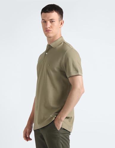 Tommy Hilfiger Men's Regular Fit T-Shirt (S24HMKT075_Beige XL)