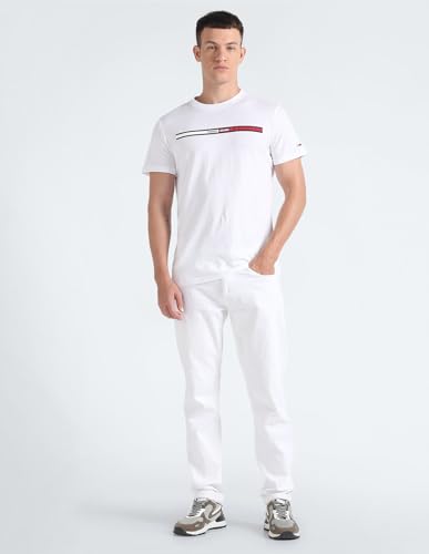 Tommy Hilfiger Men's Regular Fit T-Shirt (S24JMKT131_White XL)