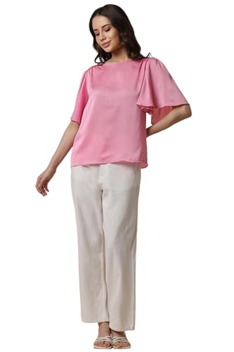 Allen Solly Women's Regular Fit T-Shirt (Pink)