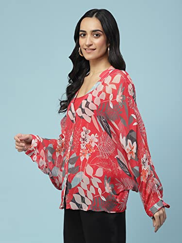 Aarke Ritu Kumar Red Botanical Print Top