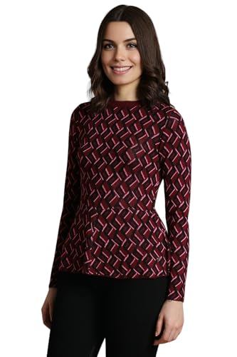 Allen Solly Women's Regular Fit Blouse (Maroon)