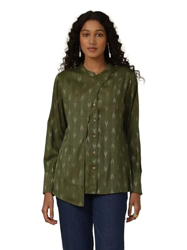 Aarke Ritu Kumar Green Yarn Dyed Shirt