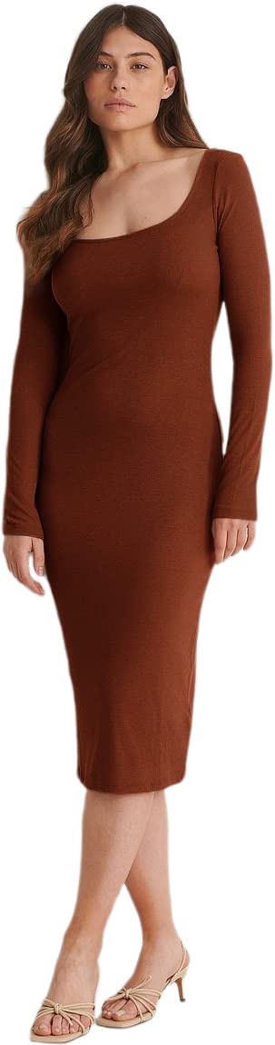 SIGHTBOMB Women's Maxi Bodycon Dress (Coffee)