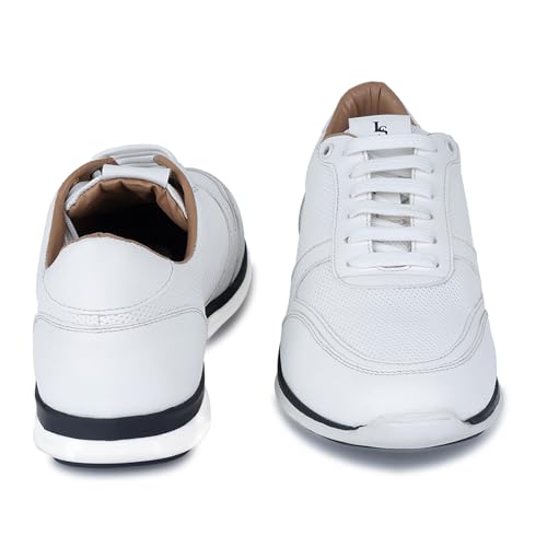 LOUIS STITCH Play Men's Canadian White Fashion Sneakers for Men All Day Comfortable Wear (SNK-DEWH) (Size- 10 UK)