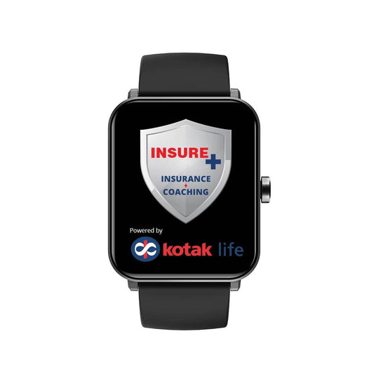 GOQii Insure+ 5 lakhs Health Insurance with Smart Vital Max (Black) and 3 Months Personal Coaching