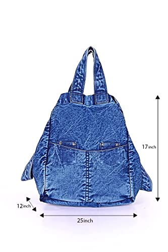 Boho Girl Blues Denim Multi-Purpose Tote bag for women