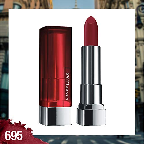 Maybelline New York Color Sensational Creamy Matte, 695 Divine Wine, 3.9g with FREE Color Sensational Creamy Matte 507 Almond Pink