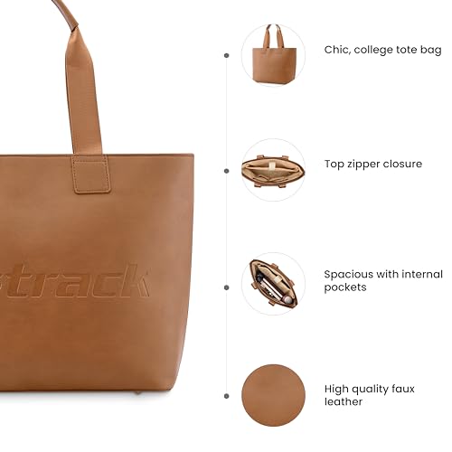 Fastrack Tan College Tote Bag For Women