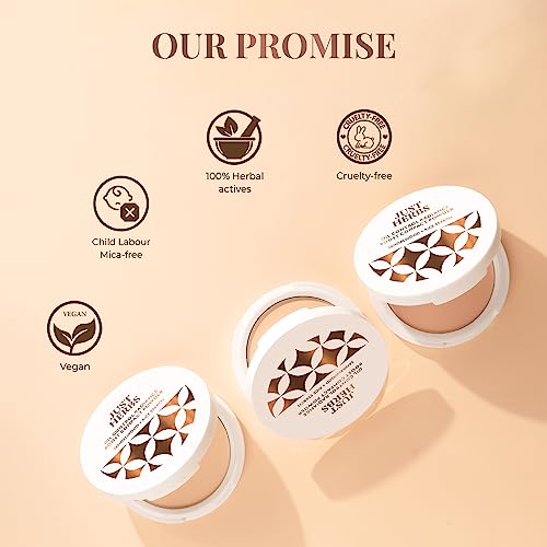 Just Herbs Oil Control Radiance Booster Age Defying Compact Powder for face Makeup 9g (Natural)