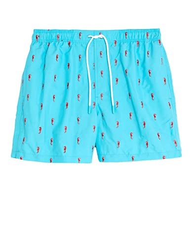Marks & Spencer Quick Dry Embroidered Swim Shorts BRIGHT Blue